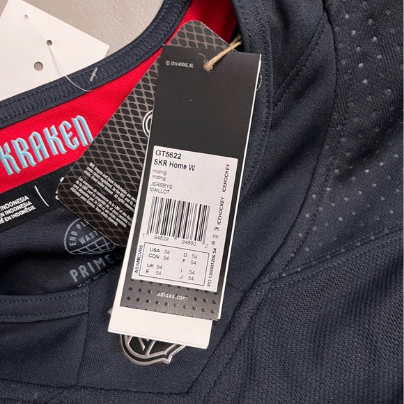 NWT - Adidas NHL Seattle Kraken Premium Home Jersey - Size 54/XL - Picture 12 of 16